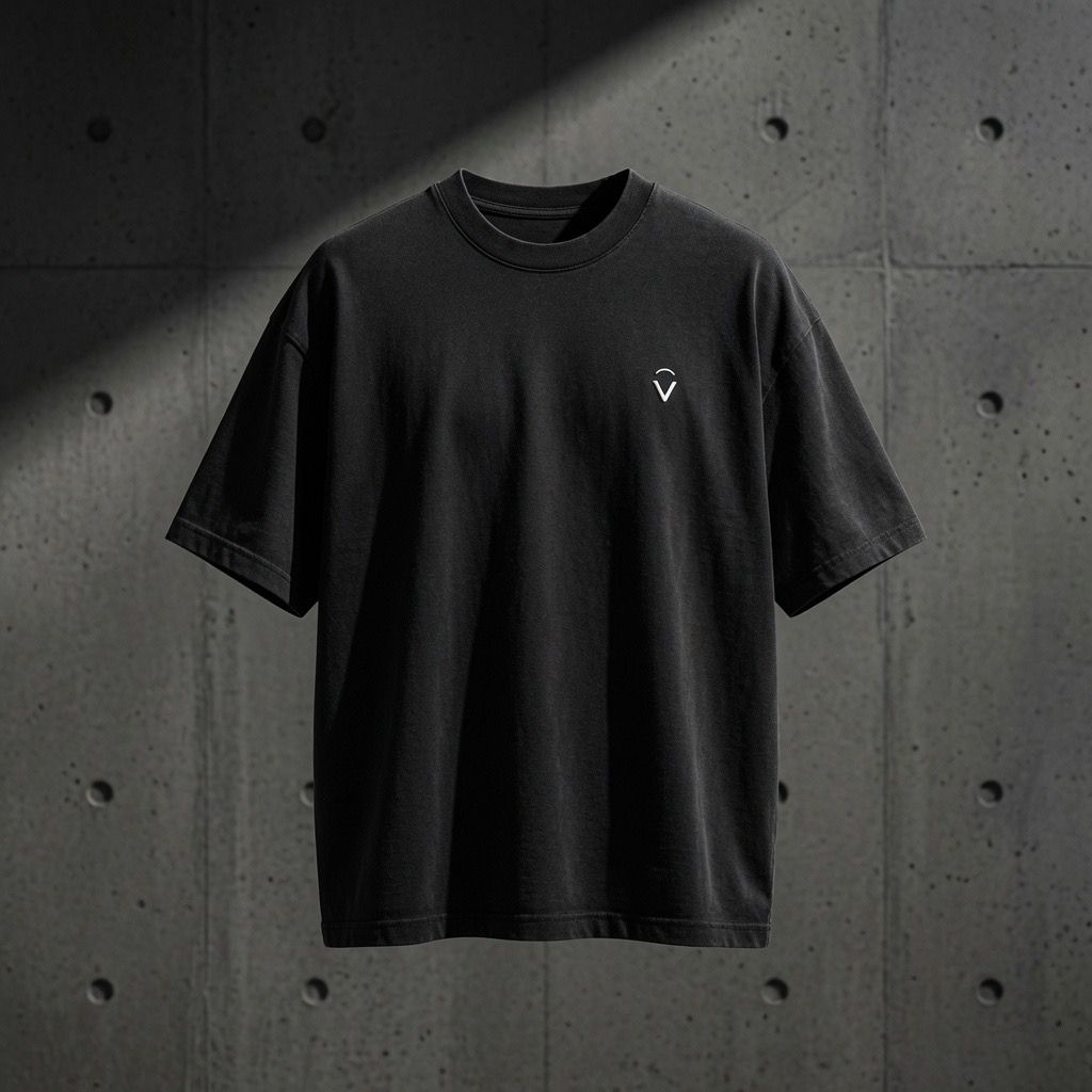 KLVASS Tee noir, logo brodé